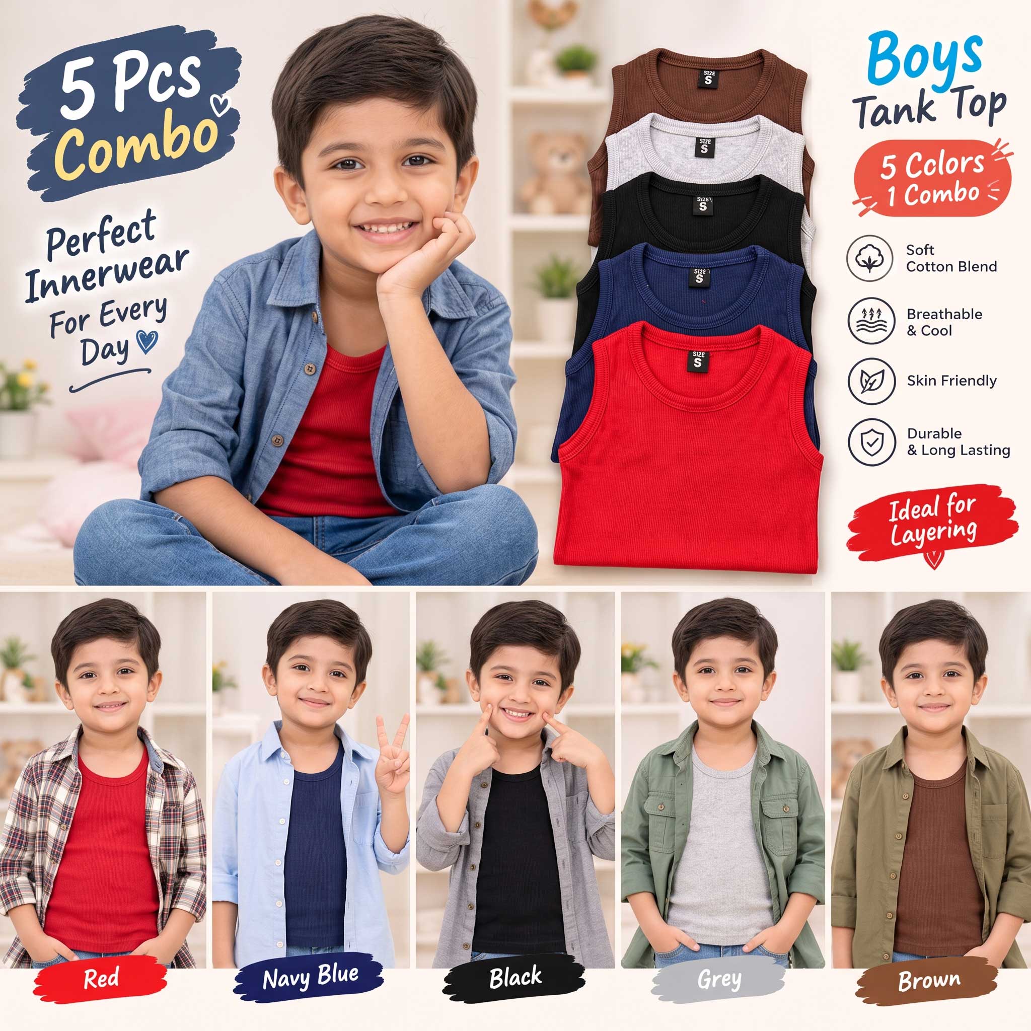 Kids Ribbed Tank Top Combo - DTEX